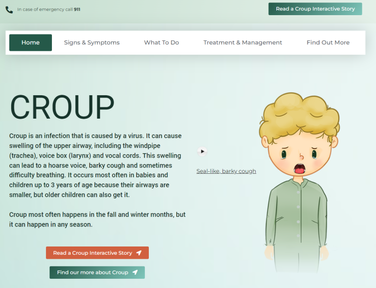 Image of croup Infographic landing page